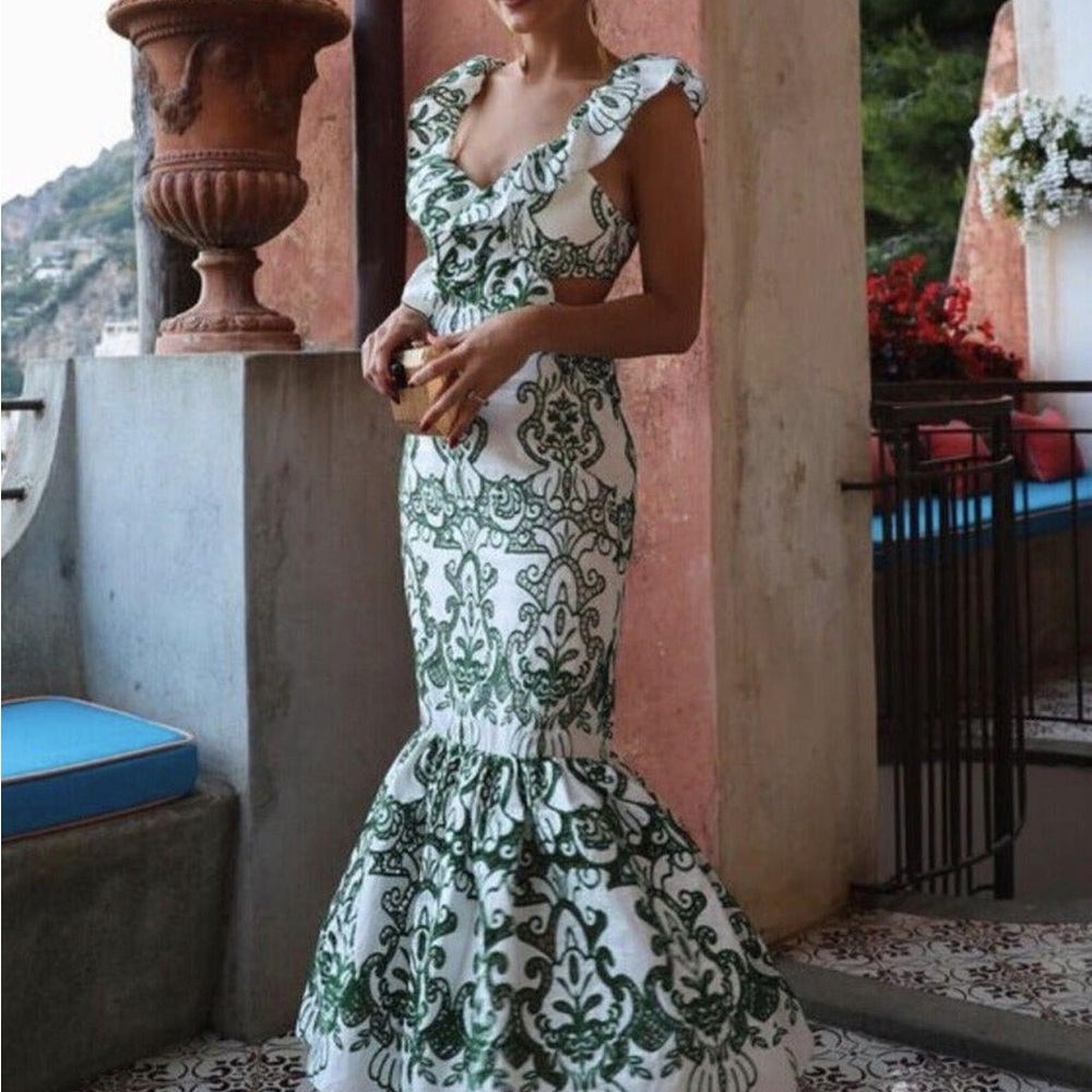 NWT SORRENTO EMBROIDERED
COTTON SUMMER PARTY MAXI DRESS size small